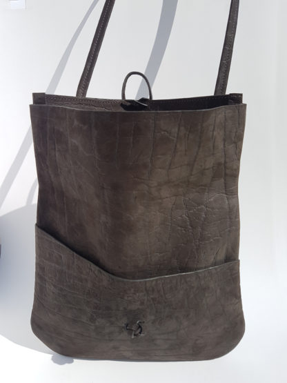 sac cuir, plat et compact