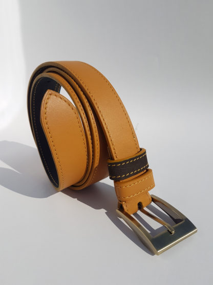 ceinture en veau jaune