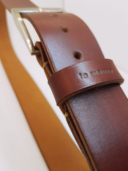 Ceinture cuir teintée camel