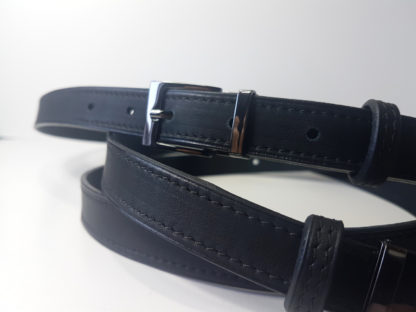 ceinture fine en veau noir